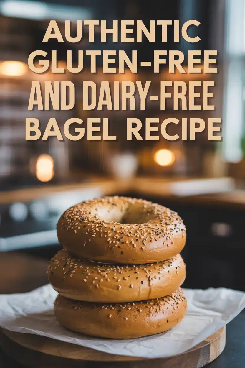 a Pinterest style image of an Authentic Gluten-Free and Dairy-Free Bagel