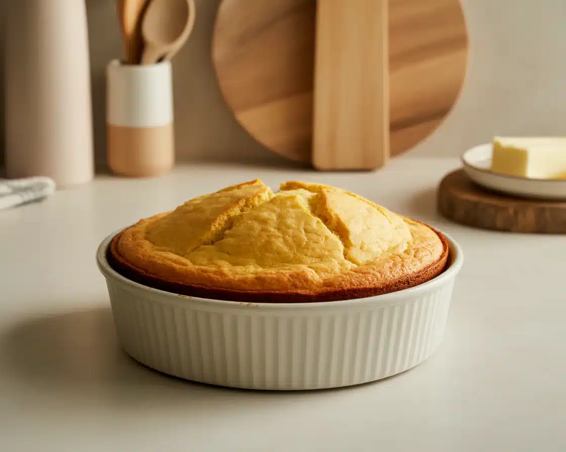 a photo showing a beautiful gluten-free dairy-free cornbread in a white oven