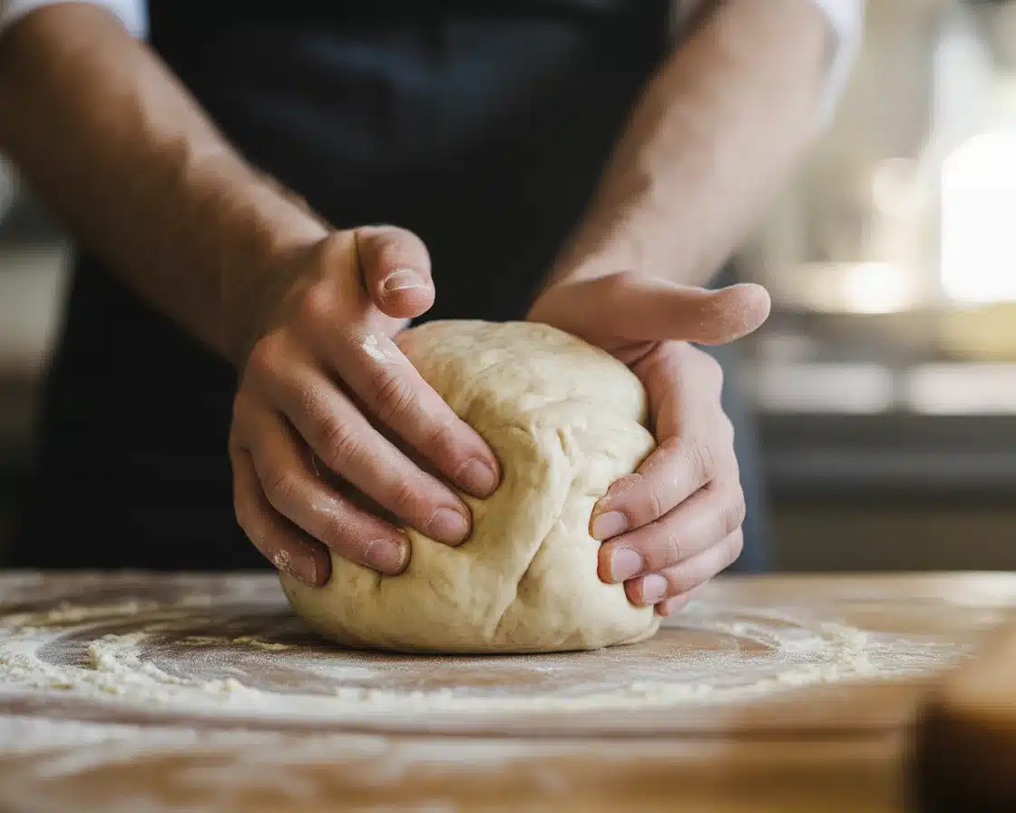 a-hands-mixing-gluten-free-dairy-free-bagel-process a hands mixing gluten free dairy free bagel process