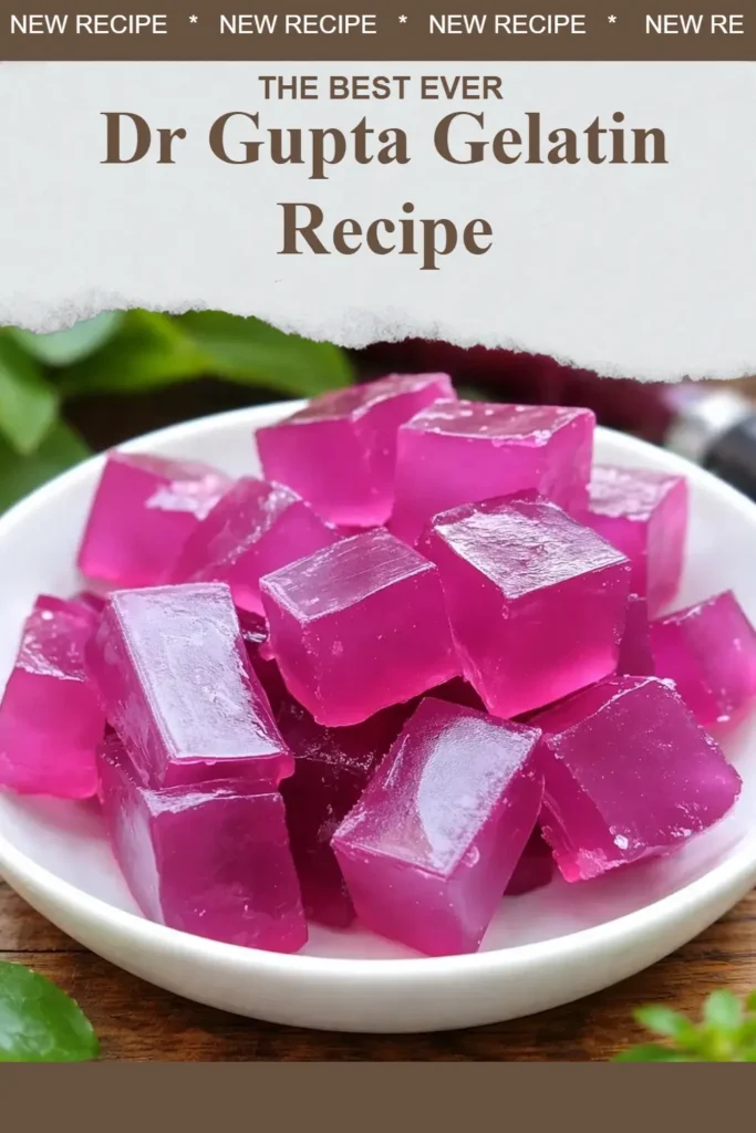 Pinterest style image for dr gupta gelatin recipe for weight loss